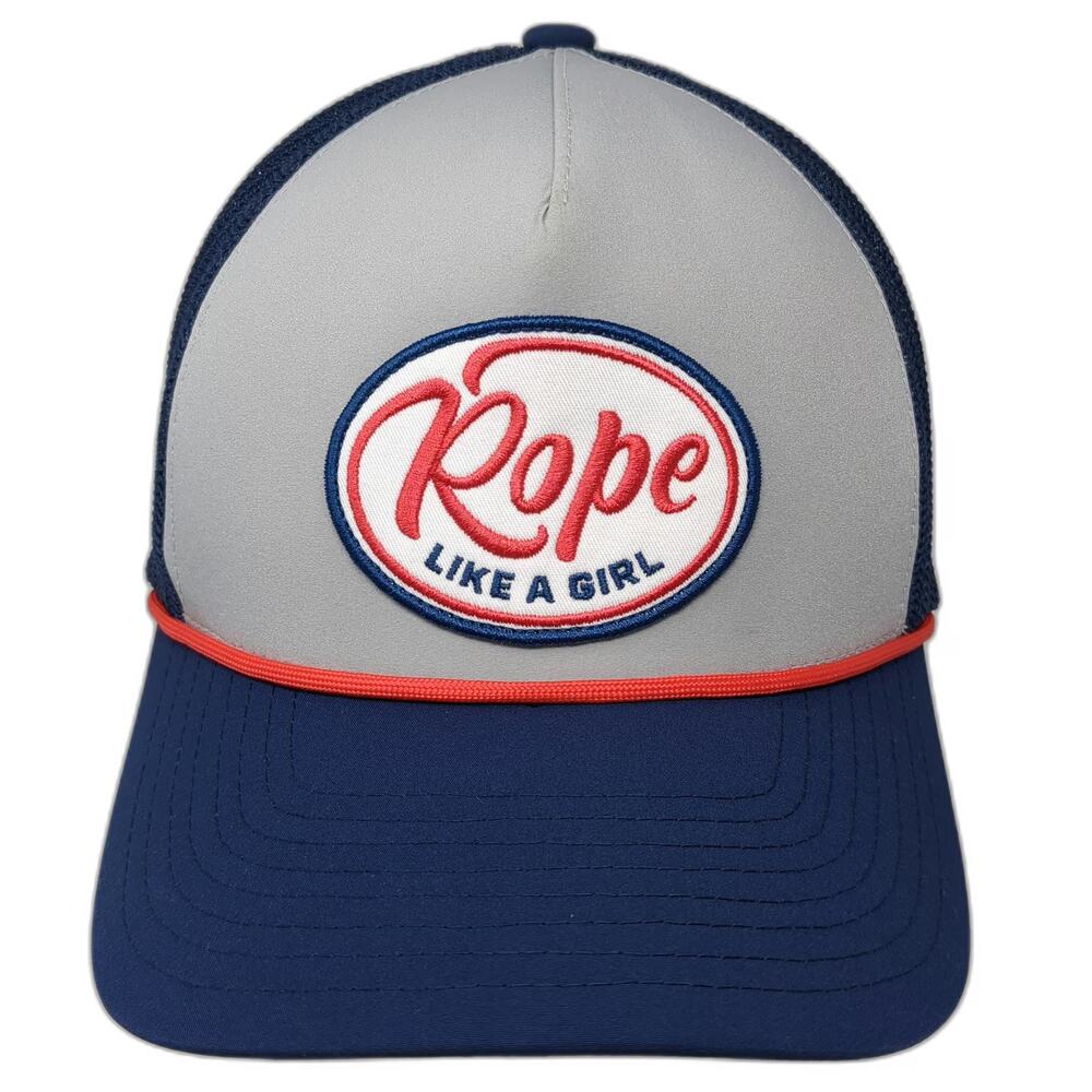 Hooey Trucker Hat Blue One Size Rope Logo Patch Mesh Snapback Gray Western Rodeo